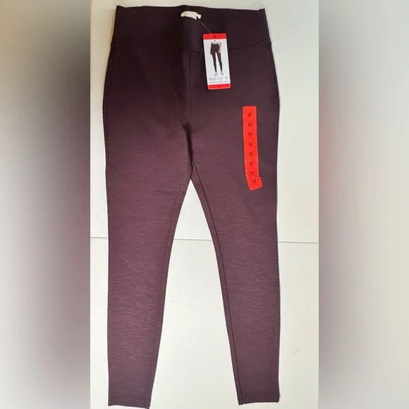 Matty M High Rise Ponte Leggings Dark Wine Burgundy Women’s Medium NWT - Picture 3 of 6